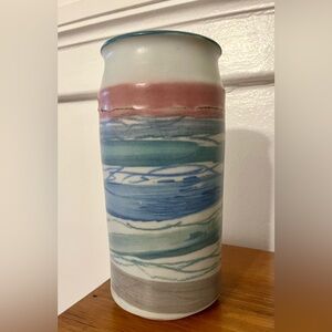 Handmade Studio Pottery Vase Beach Vibes Ceramic Cozy Zen